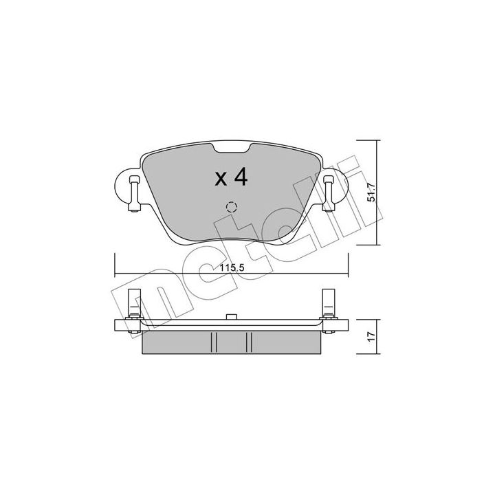 Stabdžių trinkelių rinkinys, diskinis stabdys METELLI 22-0319-0