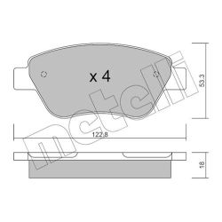 Stabdžių trinkelių rinkinys, diskinis stabdys METELLI 22-0321-1