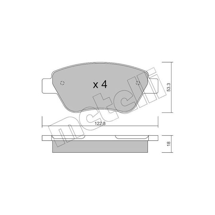 Stabdžių trinkelių rinkinys, diskinis stabdys METELLI 22-0321-1