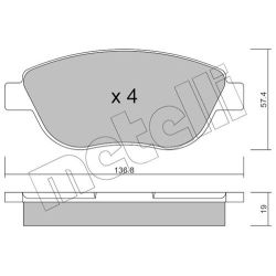 Stabdžių trinkelių rinkinys, diskinis stabdys METELLI 22-0322-1