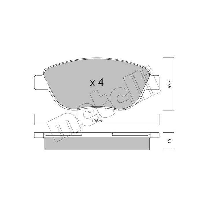 Stabdžių trinkelių rinkinys, diskinis stabdys METELLI 22-0322-1