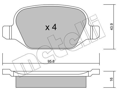 Stabdžių trinkelių rinkinys, diskinis stabdys METELLI 22-0324-1