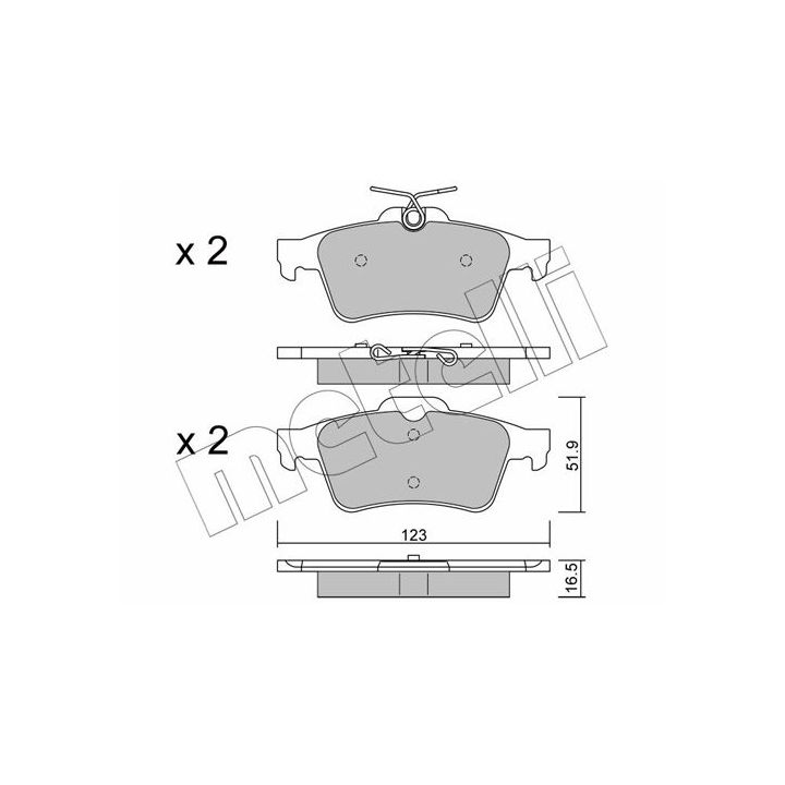 Stabdžių trinkelių rinkinys, diskinis stabdys METELLI 22-0337-1