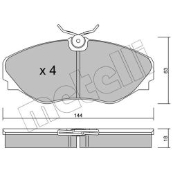 Stabdžių trinkelių rinkinys, diskinis stabdys METELLI 22-0338-0