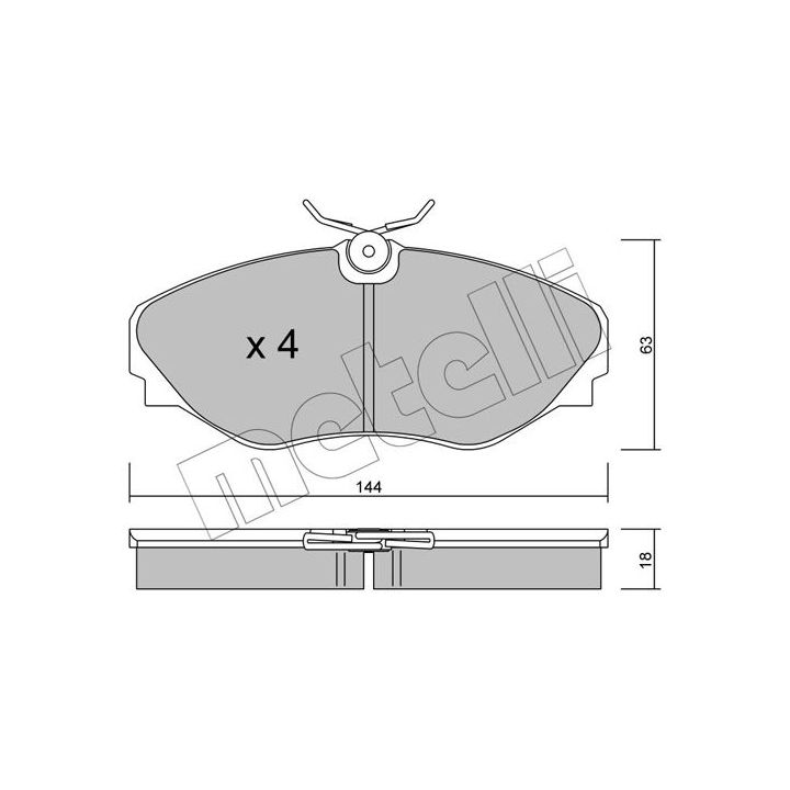 Stabdžių trinkelių rinkinys, diskinis stabdys METELLI 22-0338-0