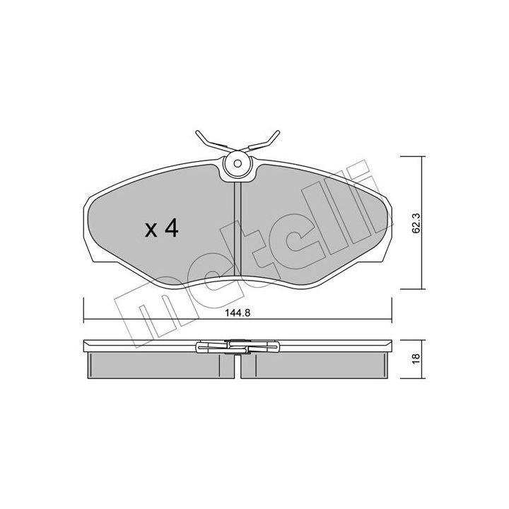 Stabdžių trinkelių rinkinys, diskinis stabdys METELLI 22-0338-2