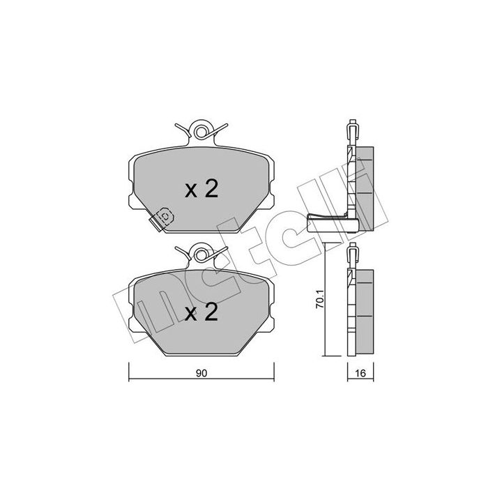 Stabdžių trinkelių rinkinys, diskinis stabdys METELLI 22-0341-0