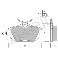 Stabdžių trinkelių rinkinys, diskinis stabdys METELLI 22-0347-0