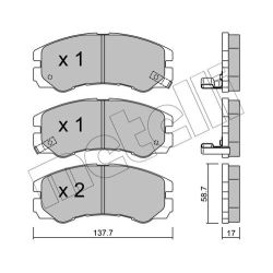 Stabdžių trinkelių rinkinys, diskinis stabdys METELLI 22-0357-0