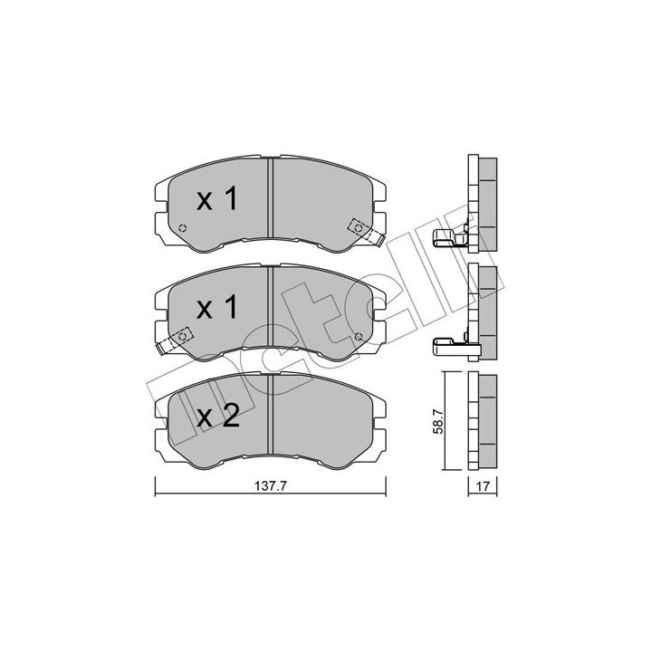 Stabdžių trinkelių rinkinys, diskinis stabdys METELLI 22-0357-0
