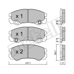 Stabdžių trinkelių rinkinys, diskinis stabdys METELLI 22-0357-1