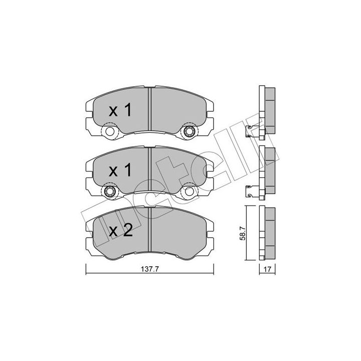 Stabdžių trinkelių rinkinys, diskinis stabdys METELLI 22-0357-1