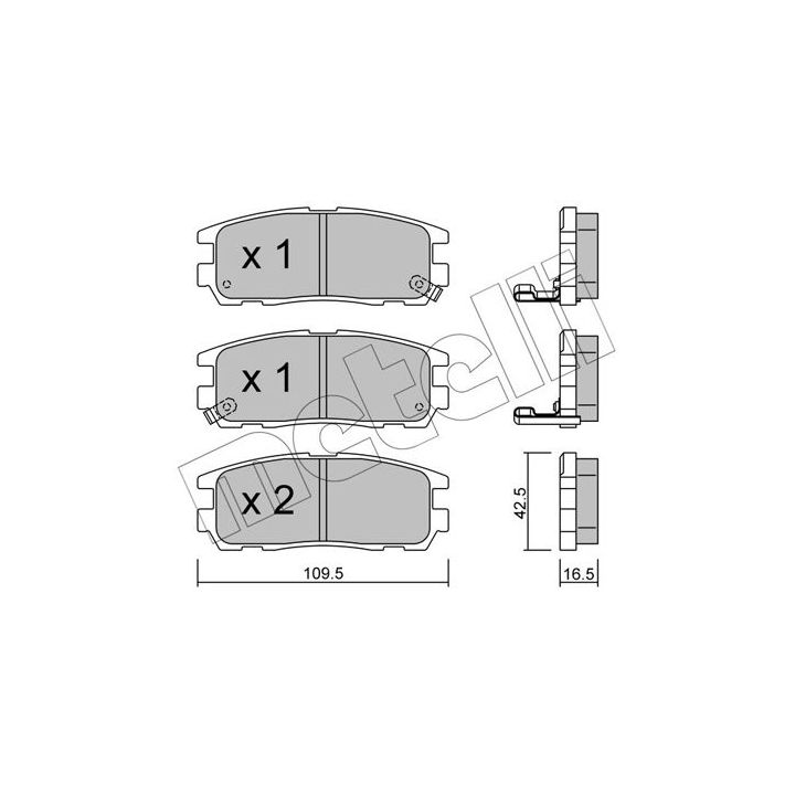 Stabdžių trinkelių rinkinys, diskinis stabdys METELLI 22-0358-0