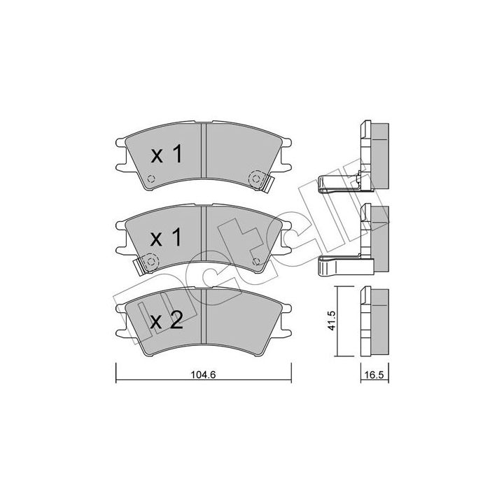Stabdžių trinkelių rinkinys, diskinis stabdys METELLI 22-0361-0