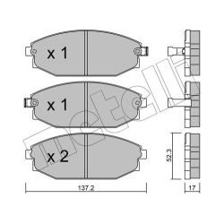 Stabdžių trinkelių rinkinys, diskinis stabdys METELLI 22-0363-0