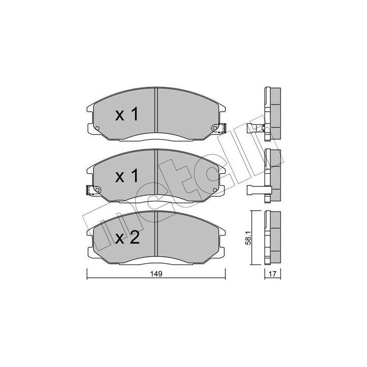 Stabdžių trinkelių rinkinys, diskinis stabdys METELLI 22-0364-0