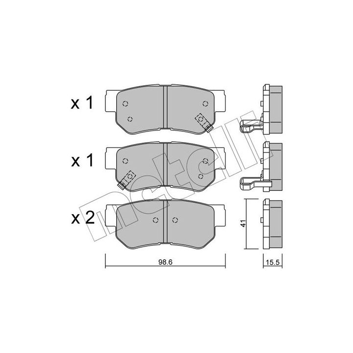Stabdžių trinkelių rinkinys, diskinis stabdys METELLI 22-0365-0