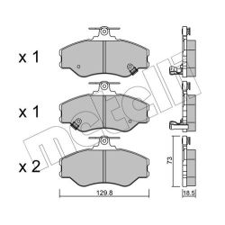 Stabdžių trinkelių rinkinys, diskinis stabdys METELLI 22-0366-0