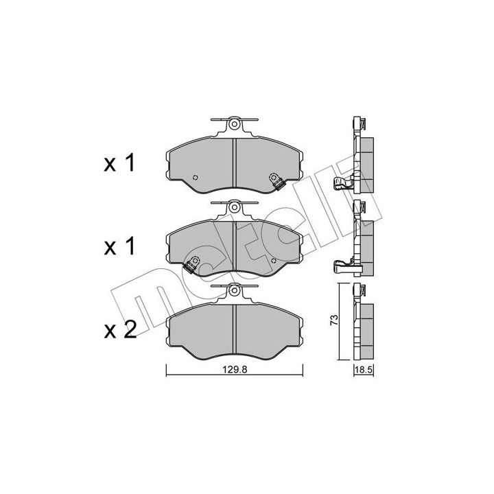 Stabdžių trinkelių rinkinys, diskinis stabdys METELLI 22-0366-0