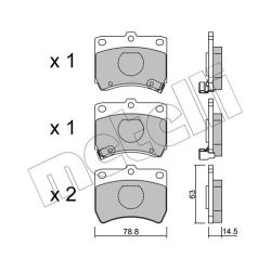 Stabdžių trinkelių rinkinys, diskinis stabdys METELLI 22-0370-0