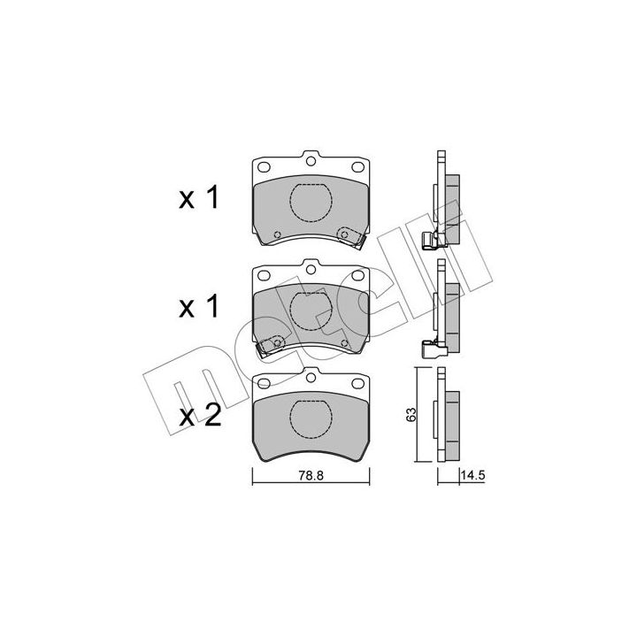 Stabdžių trinkelių rinkinys, diskinis stabdys METELLI 22-0370-0