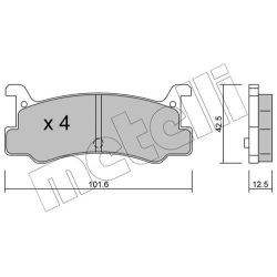 Stabdžių trinkelių rinkinys, diskinis stabdys METELLI 22-0389-0