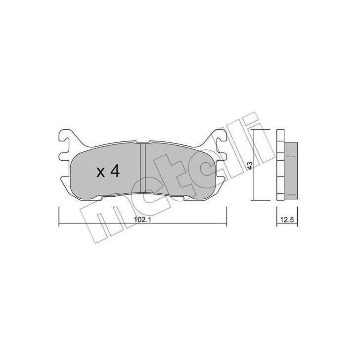 Stabdžių trinkelių rinkinys, diskinis stabdys METELLI 22-0393-0
