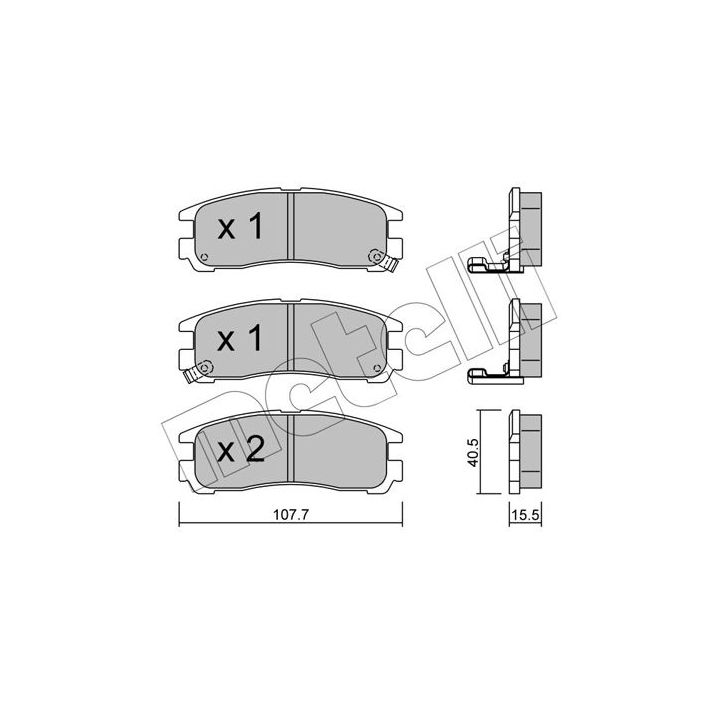Stabdžių trinkelių rinkinys, diskinis stabdys METELLI 22-0398-0