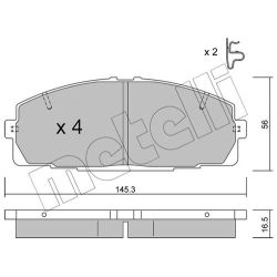 Stabdžių trinkelių rinkinys, diskinis stabdys METELLI 22-0434-0