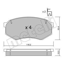 Stabdžių trinkelių rinkinys, diskinis stabdys METELLI 22-0471-0