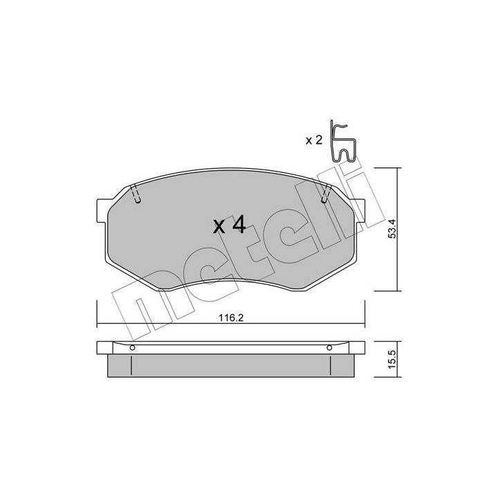 Stabdžių trinkelių rinkinys, diskinis stabdys METELLI 22-0471-0