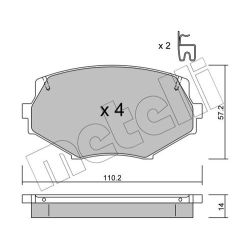 Stabdžių trinkelių rinkinys, diskinis stabdys METELLI 22-0472-0