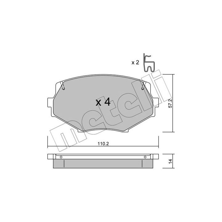 Stabdžių trinkelių rinkinys, diskinis stabdys METELLI 22-0472-0