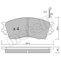 Stabdžių trinkelių rinkinys, diskinis stabdys METELLI 22-0473-0