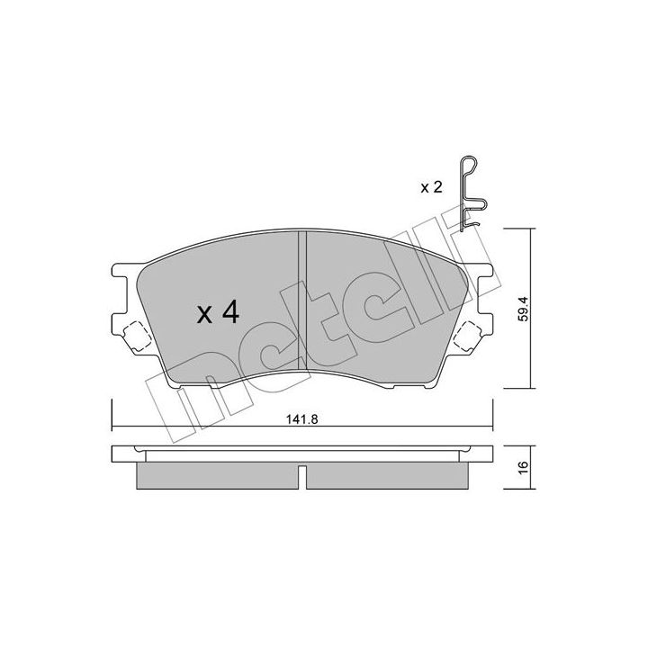 Stabdžių trinkelių rinkinys, diskinis stabdys METELLI 22-0473-0