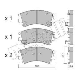 Stabdžių trinkelių rinkinys, diskinis stabdys METELLI 22-0476-0