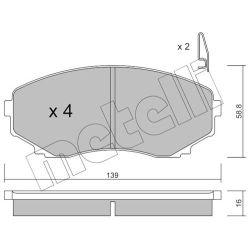 Stabdžių trinkelių rinkinys, diskinis stabdys METELLI 22-0477-0