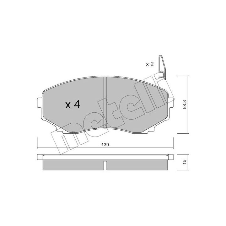 Stabdžių trinkelių rinkinys, diskinis stabdys METELLI 22-0477-0