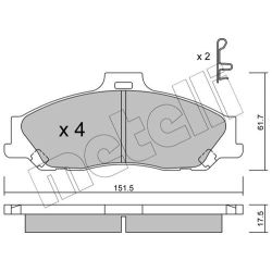 Stabdžių trinkelių rinkinys, diskinis stabdys METELLI 22-0479-0