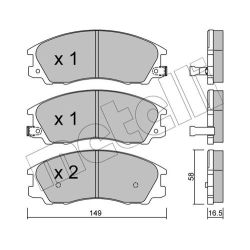 Stabdžių trinkelių rinkinys, diskinis stabdys METELLI 22-0506-0