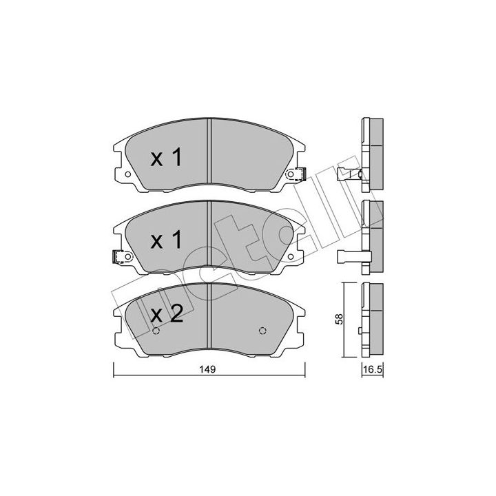 Stabdžių trinkelių rinkinys, diskinis stabdys METELLI 22-0506-0