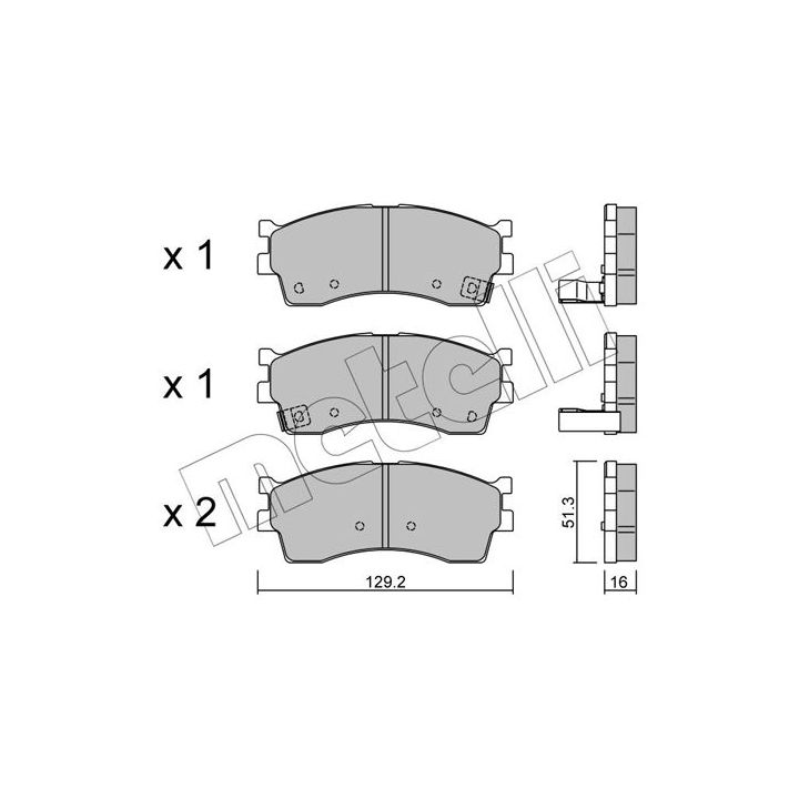 Stabdžių trinkelių rinkinys, diskinis stabdys METELLI 22-0512-0