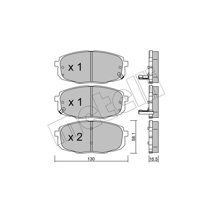 Stabdžių trinkelių rinkinys, diskinis stabdys METELLI 22-0513-0