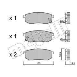 Stabdžių trinkelių rinkinys, diskinis stabdys METELLI 22-0514-0