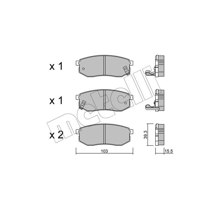Stabdžių trinkelių rinkinys, diskinis stabdys METELLI 22-0514-0