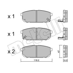 Stabdžių trinkelių rinkinys, diskinis stabdys METELLI 22-0516-0