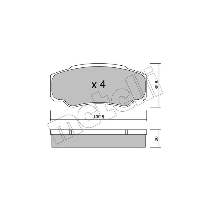 Stabdžių trinkelių rinkinys, diskinis stabdys METELLI 22-0532-0
