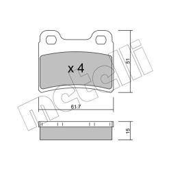 Stabdžių trinkelių rinkinys, diskinis stabdys METELLI 22-0535-0