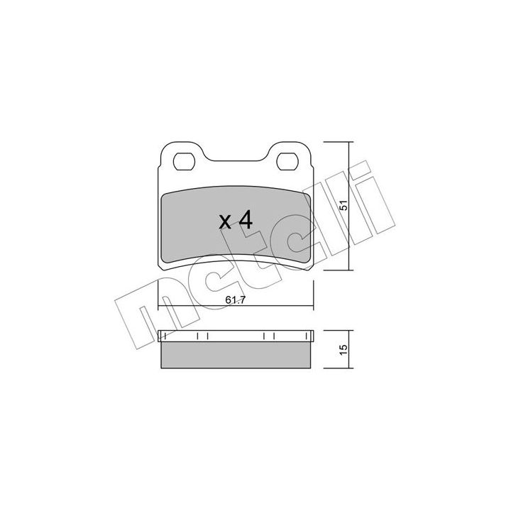 Stabdžių trinkelių rinkinys, diskinis stabdys METELLI 22-0535-0