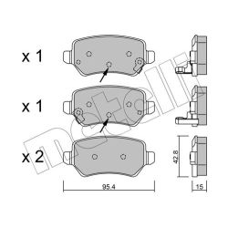Stabdžių trinkelių rinkinys, diskinis stabdys METELLI 22-0542-2